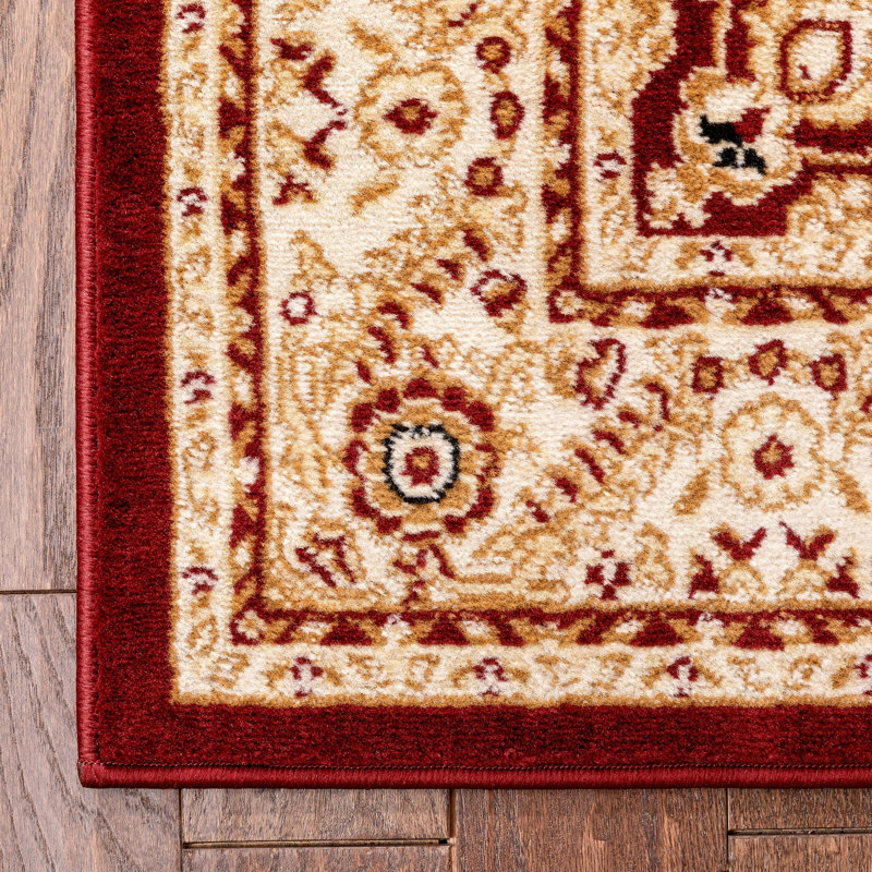 Tapis oriental rouge / beige Greisy, Tapis de couloir 2 pi 7 po x 9 pi 10 po