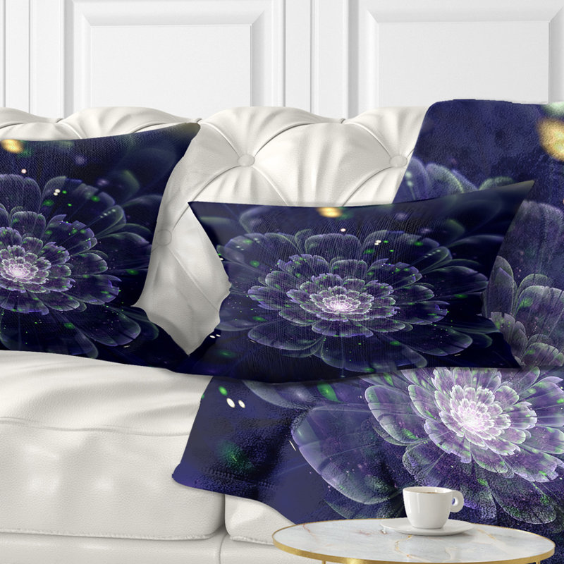 Coussin lombaire à fleur fractale floral