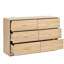 Armoire de rangement pour la chambre à coucher à 6 compartiments, aspect naturel, amplement de rangement, finition, construction