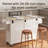 Solid Wood Kitchen Island Cart with Drop Leaf, 2 Drawers, 2 Storage Cabinets, Locking Wheels, Spice Rack & Towel Rack-1576386071
