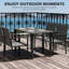 Maryel Rattan Garden Furniture for 4, Dining Table and Chairs, Grey