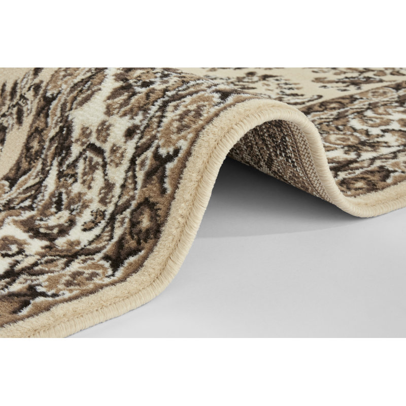 Zabul Tufted Beige/Green/White Rug, Round 140cm