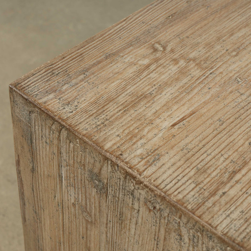 Approx. 79" Rustic Natural Wood Sideboard–3 Drawers & 3 Doors Weathered Natural