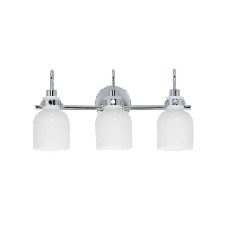 Arold 3 Light Colorful Dimmable Vanity Light, Polished Chrome