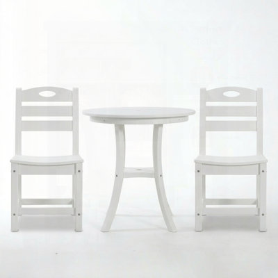 Ensemble bistro 3 pièces avec table ronde et 2 chaises, parfait pour les repas en terrasse et la détente