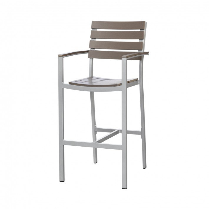 Tabouret de bar 30 po Vienna, Gris / teck