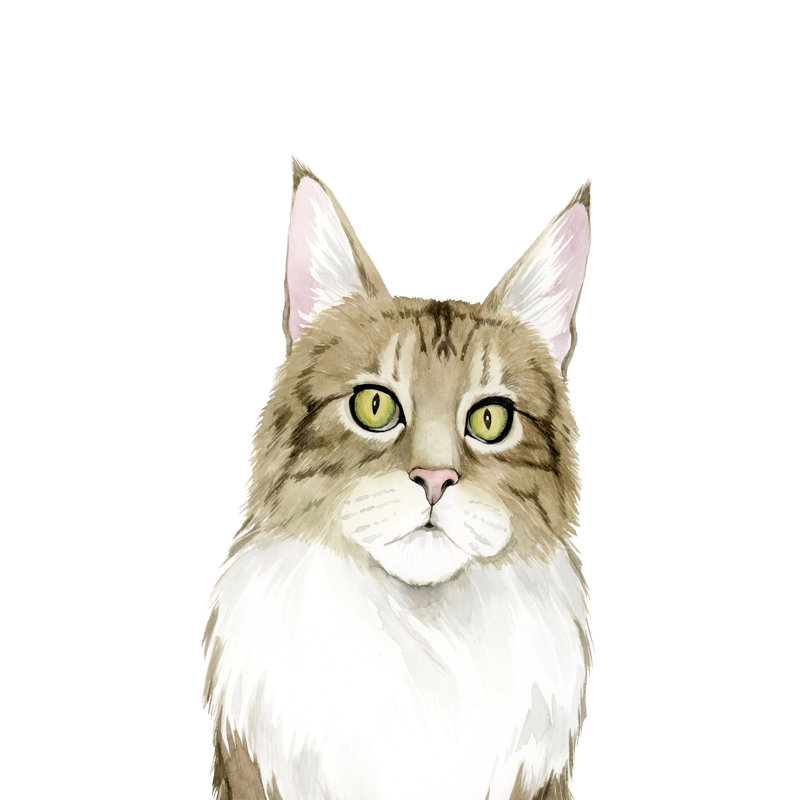 Portrait de chat IV, H 36 po x l 24 po x P 1,25 po