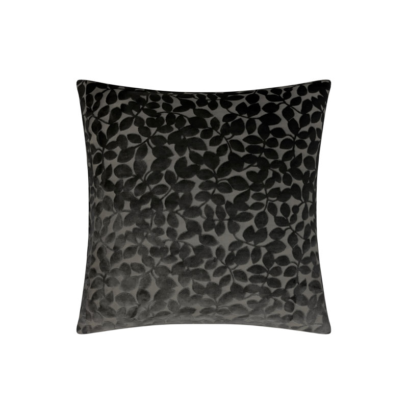 Velvet Square Pillow Cover & Insert, Black, 26"H x 26"W