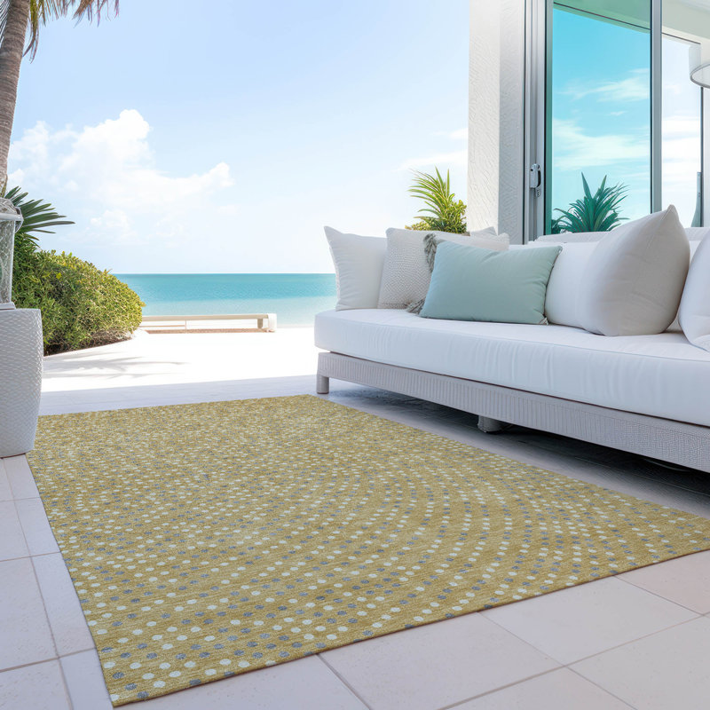  Machine Washable Indoor/Outdoor Chayden ACN1021 Taupe Rug, Rectangle 8' x 10'