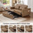 55'' Leather Small Loveseat Pull-out Sofa Bed - Adjustable Backrest With 2 Soft Pillows-1547826985