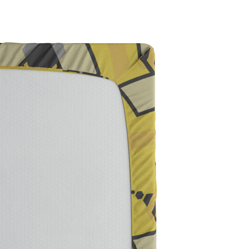 Microfiber Geometric Fitted Sheet, Queen Fitted Sheet