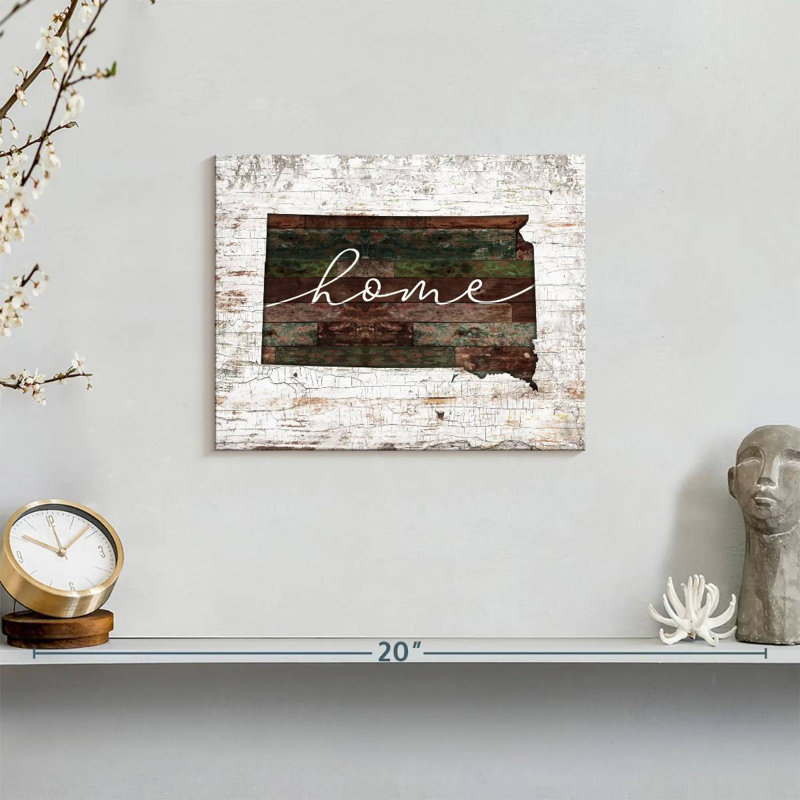 South Dakota Home Map sur impression sur toile, H 8 po x l 10 po x P 1 po