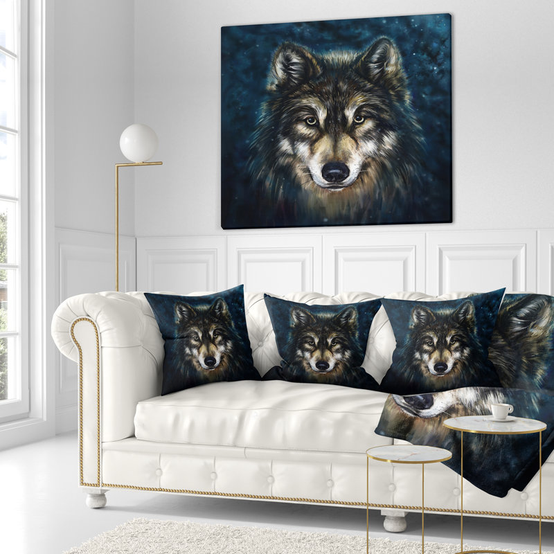 Coussin lombaire loup animaux souriant