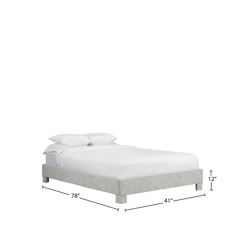 Lit plateforme tapissier Tartaglia, Simple, Velours - Argenté