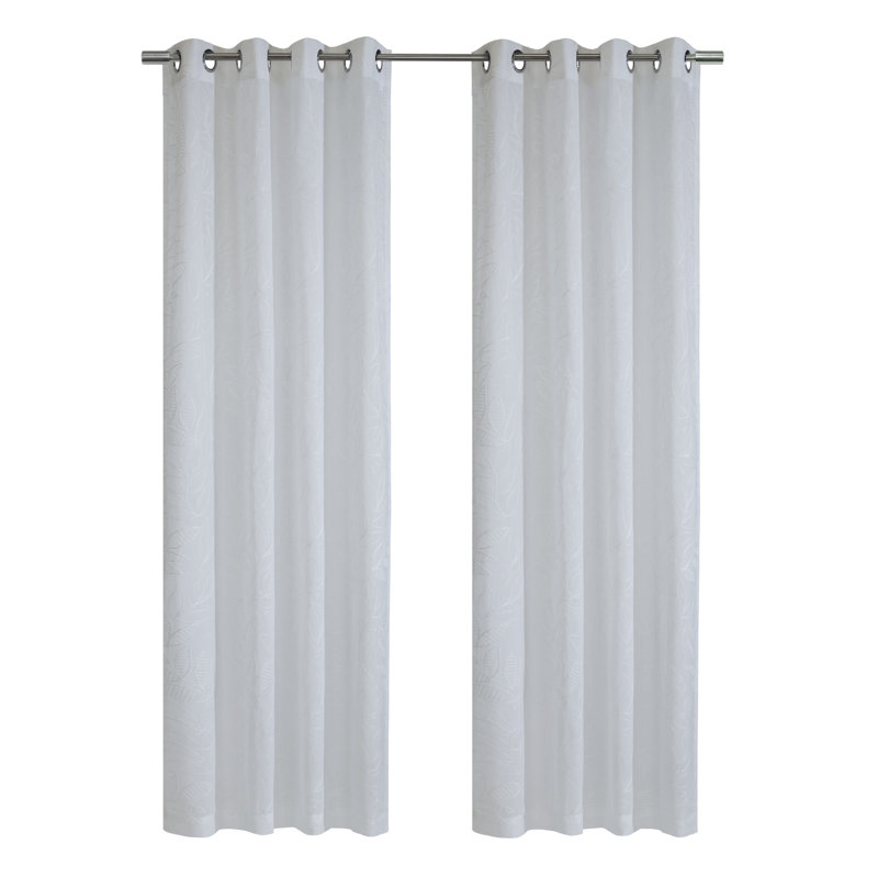 Panneau de rideau diaphane avec œillets Tammitha, Blanc, L 52 po x L 108 po