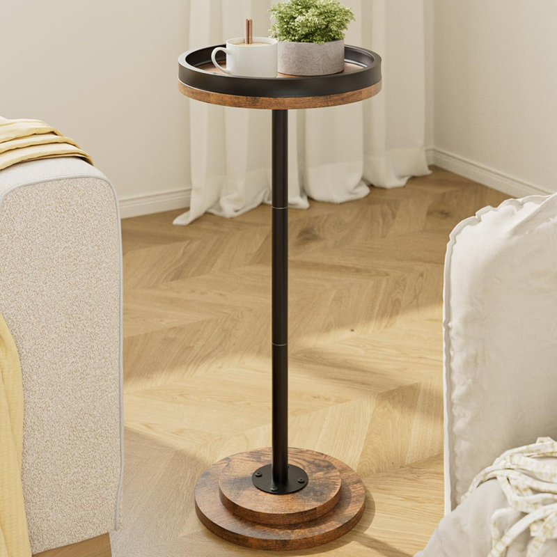 Round metal base side table