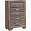 Commode de chambre 5 tiroirs délavé taupe