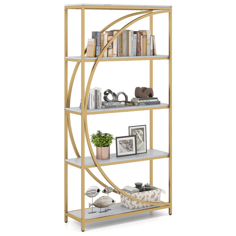 175cm H x 86cm W Metal Standard Bookcase, White