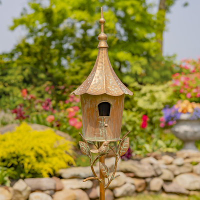 63.75" Tall Iron Birdhouse Stake "Zurich"
