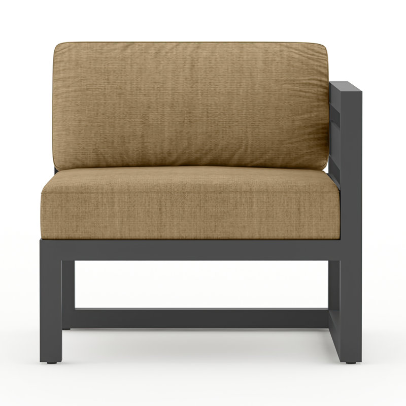 Avion 5 Piece Sectional Set - Black, Canvas Heather Beige Sunbrella® Canvas, Slate