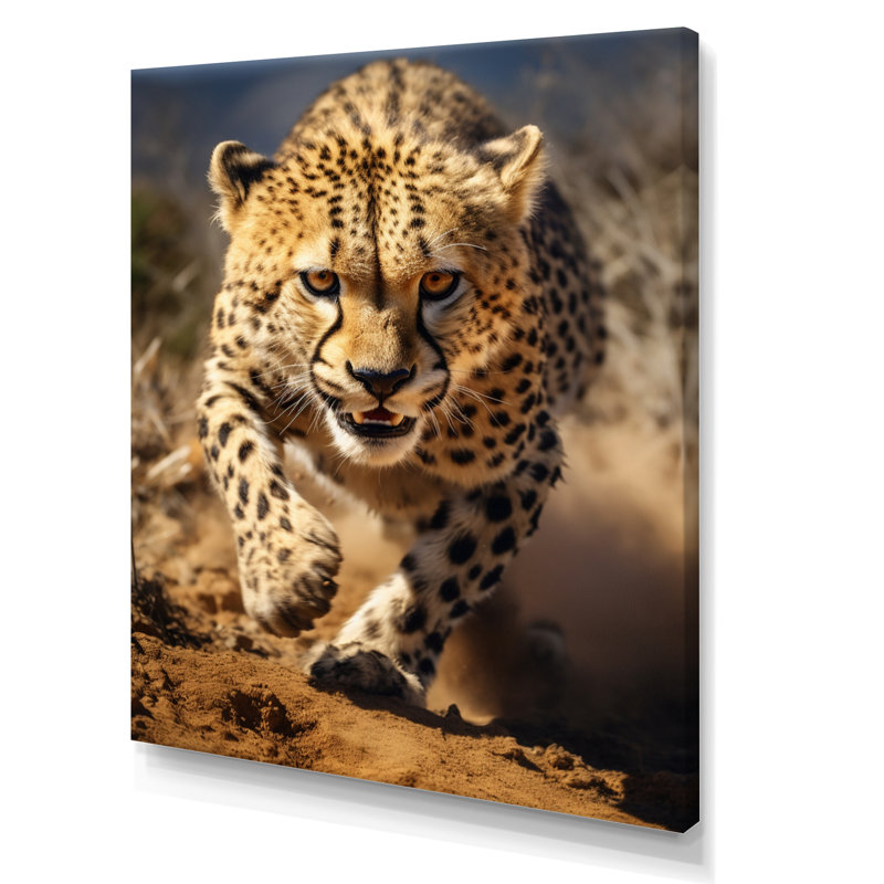«Kyheir Dangerous Cheetah Portrait», reproduction sur toile, H 32 po x l 16 po x P 1 po, Toile tendue
