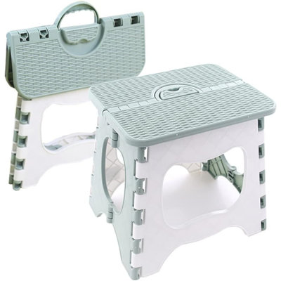 Escabeaux pliables de 9 po pour enfants et adultes VLISBO, pouvant supporter jusqu'à 300 lb, escabeau pliable portable pour tout-petits, petits escabeaux pliables en plastique avec poignée pour salle de bain
