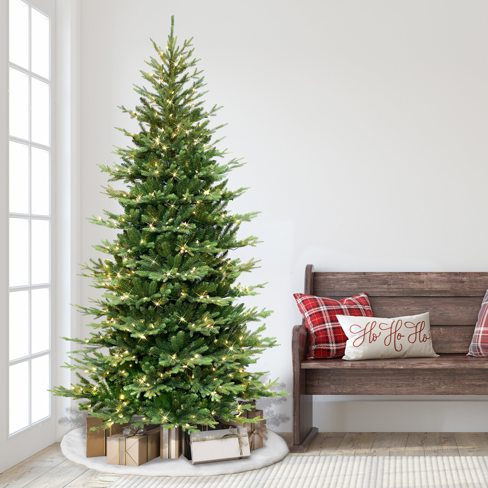 90' Lighted Artificial Fir Christmas Tree