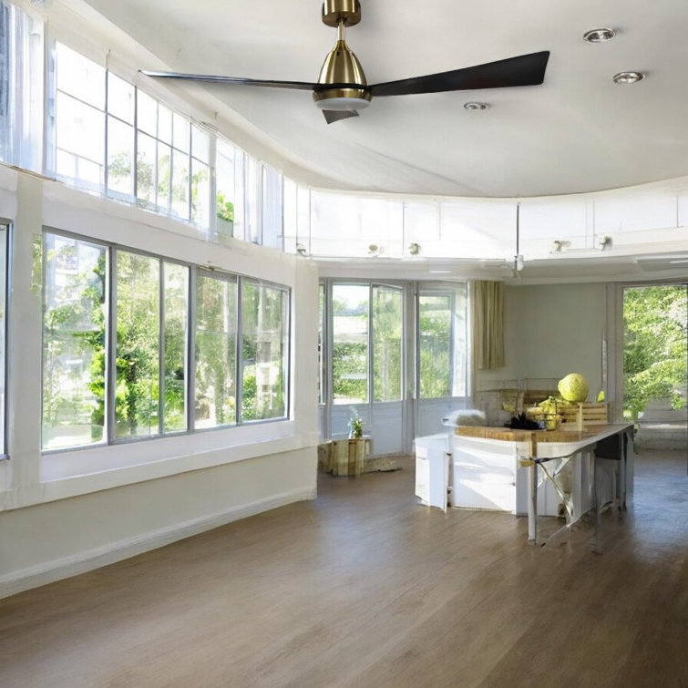 52" Blade LED Standard Ceiling Fan With Remote Control And Light Kit Included