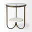 Table de bout ronde 24 po en verre blanc