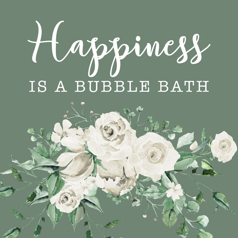 Happiness Is A Bubble Bath - Wrapped Canvas Print, 122cm H x 122cm W