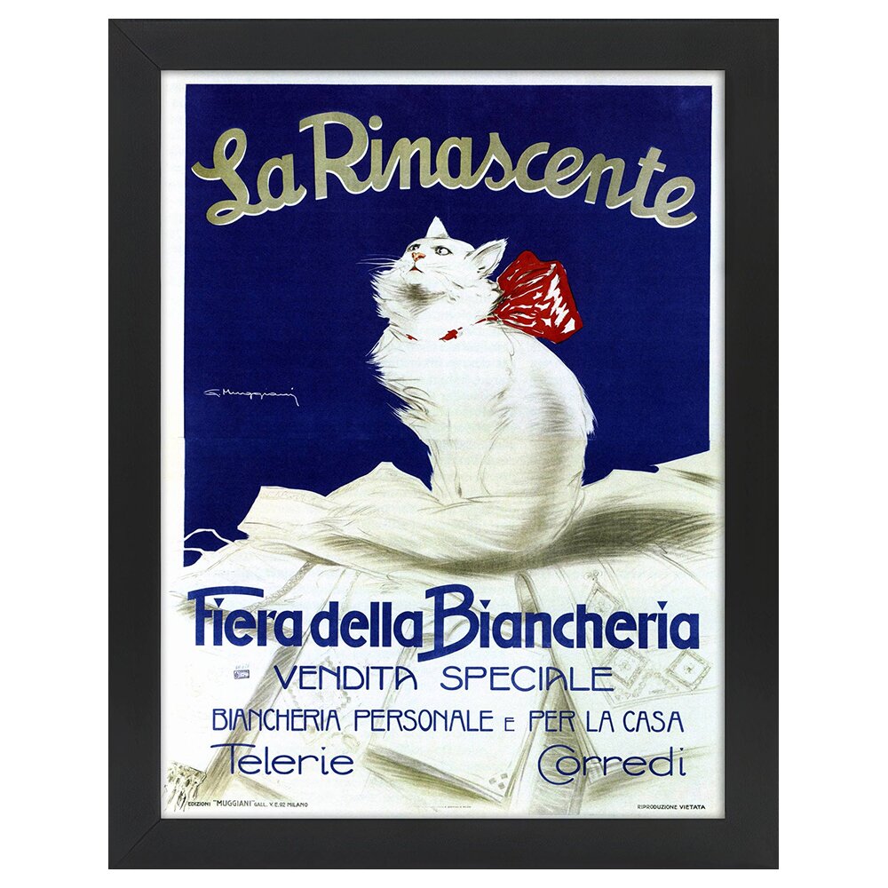 Leinwandbild Vintage Advertising Poster La Rinascente. Fair Of Linen