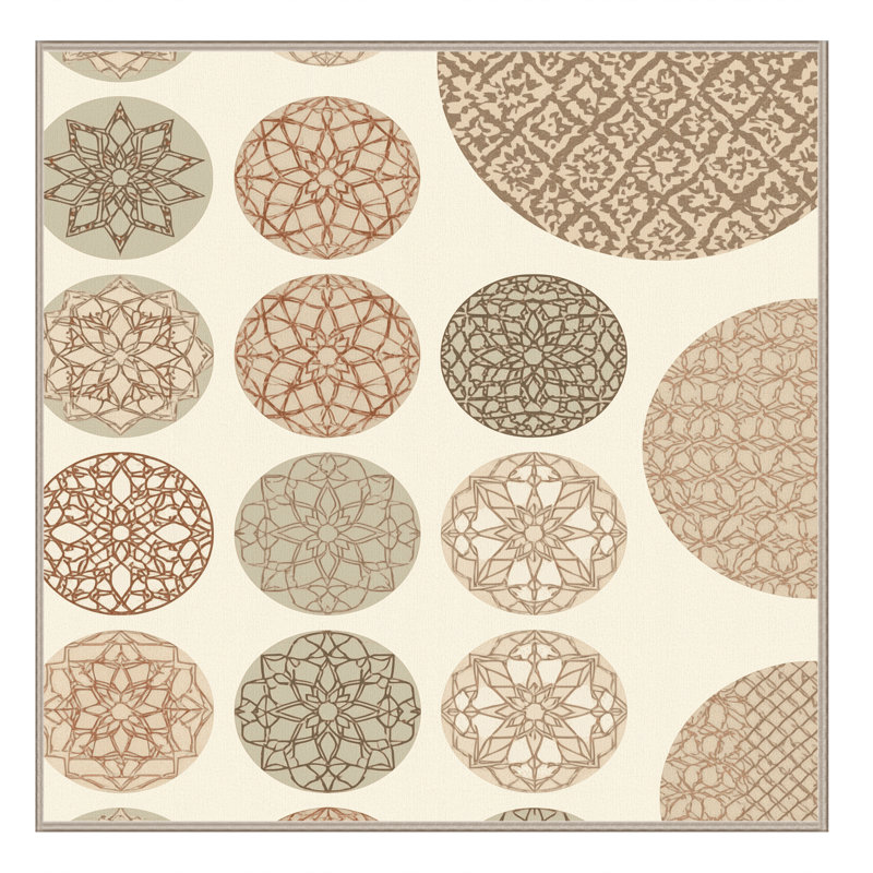 Machine Washable Bensonhurst Casual Moroccan Rug in Beige – Beige Binding, 3' Square