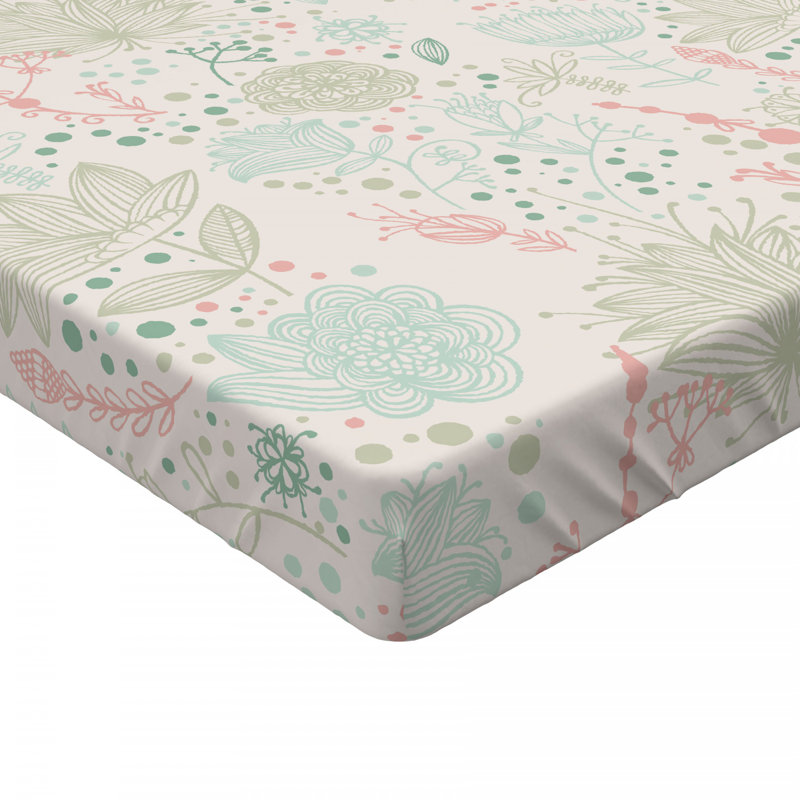 Microfiber Floral Fitted Sheet, Twin Fitted Sheet