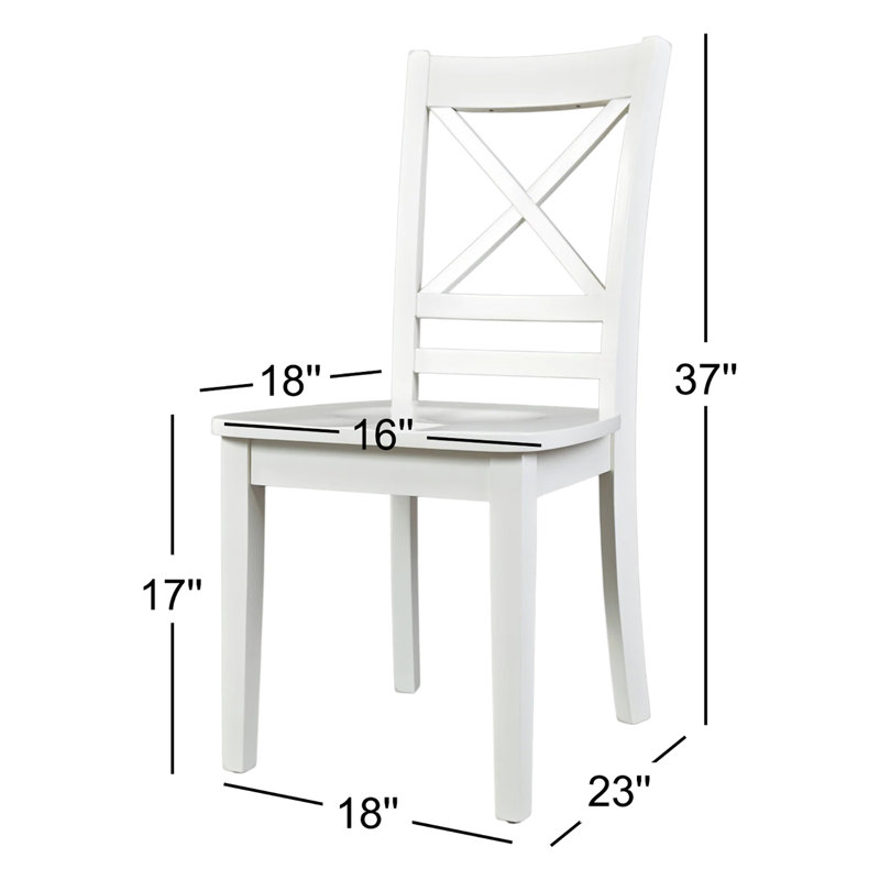 Chaise d'appoint en bois massif Brinson, Blanc