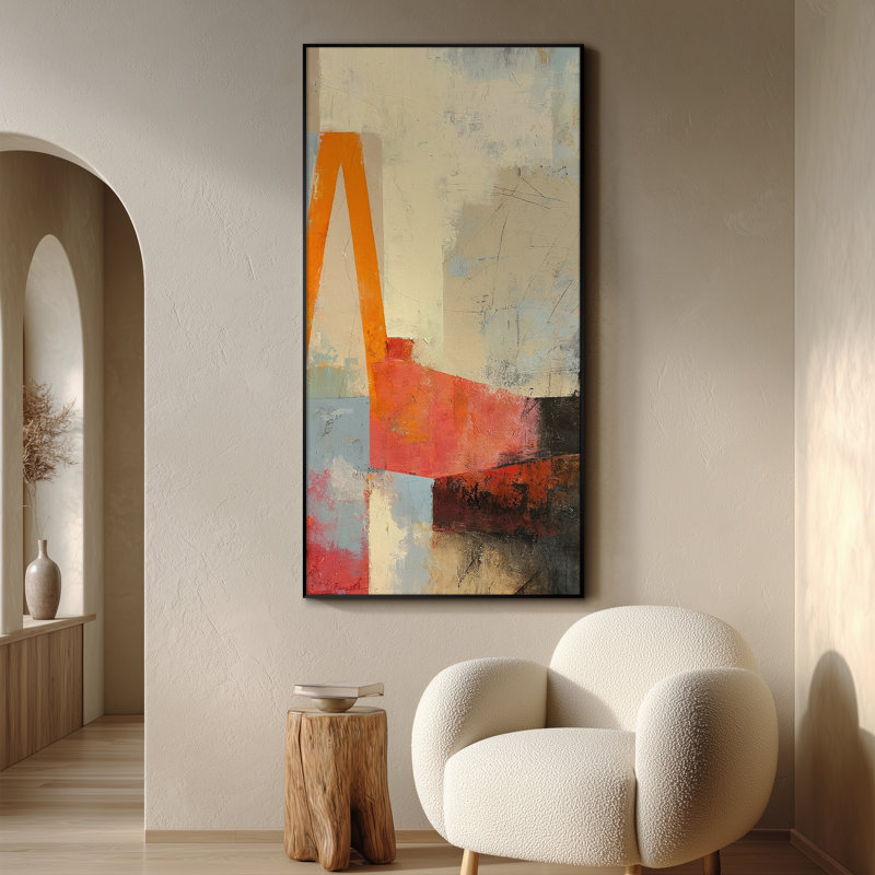 Extra Large Wall Art Fabric Print - Abstract Modern Artwork Artwork Decor for Living Room or Bedroom - "Frame Assembly Required (Unfinished Frame)"