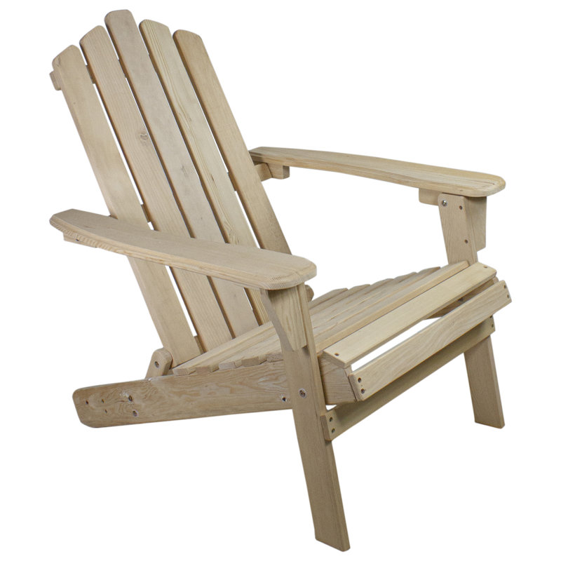 36" Classic Folding Wooden Adirondack Chair, Brown