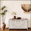 Accent Cabinet Farmhouse Style With 4 Decorative Hexagonal Doors, Perfect For Storage And Aesthetic Appeal