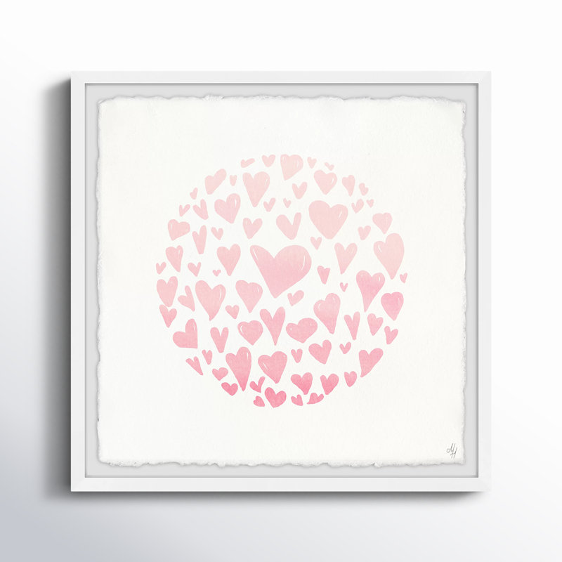 «Blue Circle Hearts» par Blodgett Karpinski, reproduction encadrée, H 18 po x l 18 po