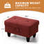 Banc de rangement avec repose-pieds 28,5 po en faux suède à losange capitonné, banc à chaussures pour l'entrée, banc de bout de lit pour le salon de la chambre à coucher, salon, rouge-285737670