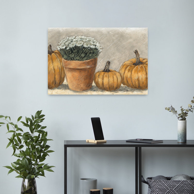 Art mural de fleurs et citrouilles II, 16" H x 24" W
