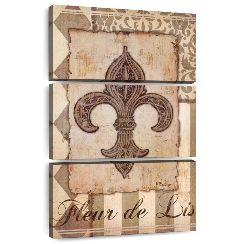 Collage provincial Kerner I - Fleur de lis, H 45 po x l 28 po
