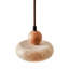 Lustre en bois réglable élégant, finition beige et chêne, capuchon de 5,9 po x 2,0 po | Hauteur totale: 5,5 pi | Élégant chapeau en travertin | Parfait pour l'éclairage du salon et de la salle à manger | 220 à 240 V, indice de protection IP20-676045722