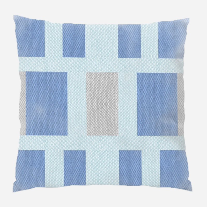 Fabric Geometric Microsuede Reversible Throw Pillow