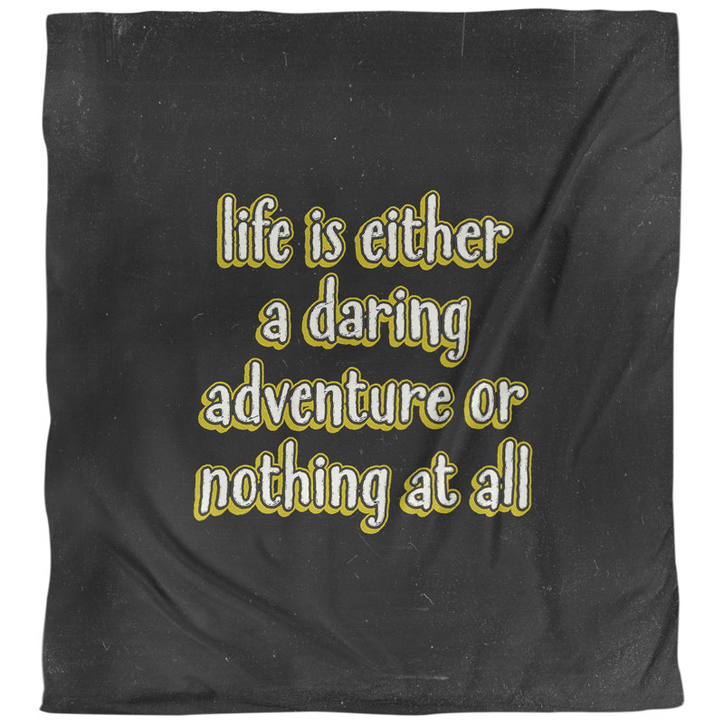 Housse de couette simple réversible Quotes Life Adventure, Housse de couette pour grand lit, Jaune