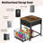 Mobile Mini Fridge Stand With Storage, Height-Adjustable Mini Beverage Fridge Table, Coffee Bar