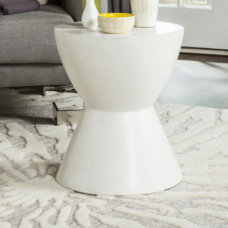 Outdoor Chenai Concrete Accent Table, Ivory