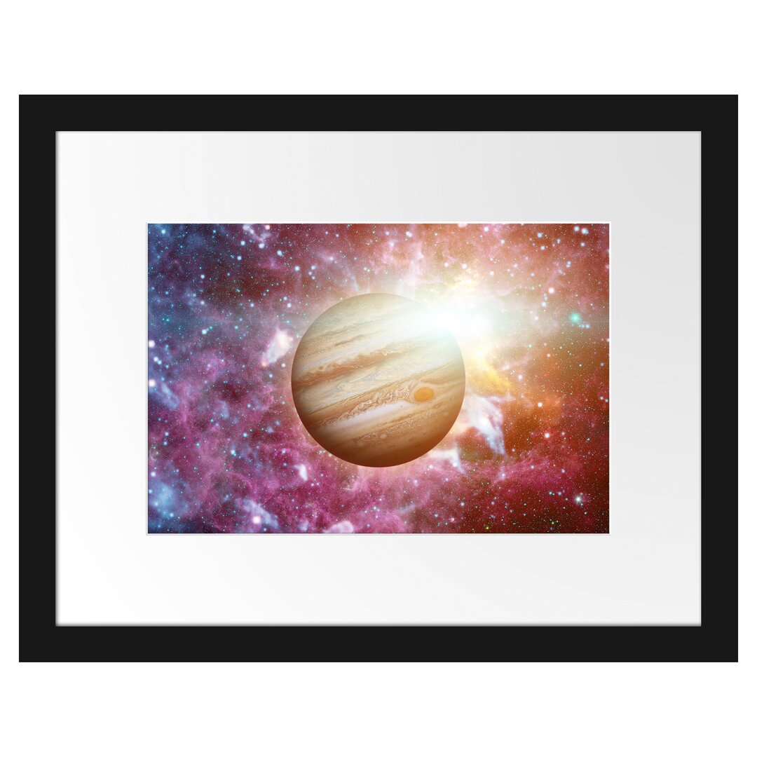 Gerahmtes Poster Planet Jupiter im Universum