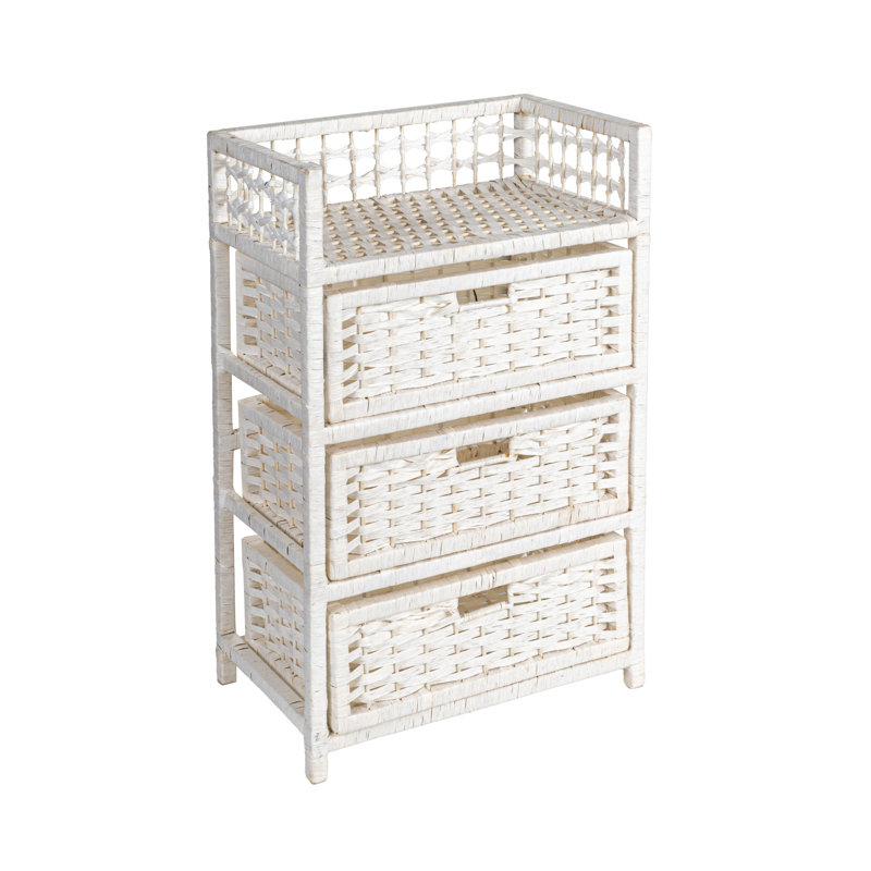 Pollark 3 Drawer Storage Drawer, White