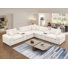Upholstered Chenille 7 Piece Modular Sectional Sofa With Two Central Console, Wireless Charging & Storage & Cup Holders