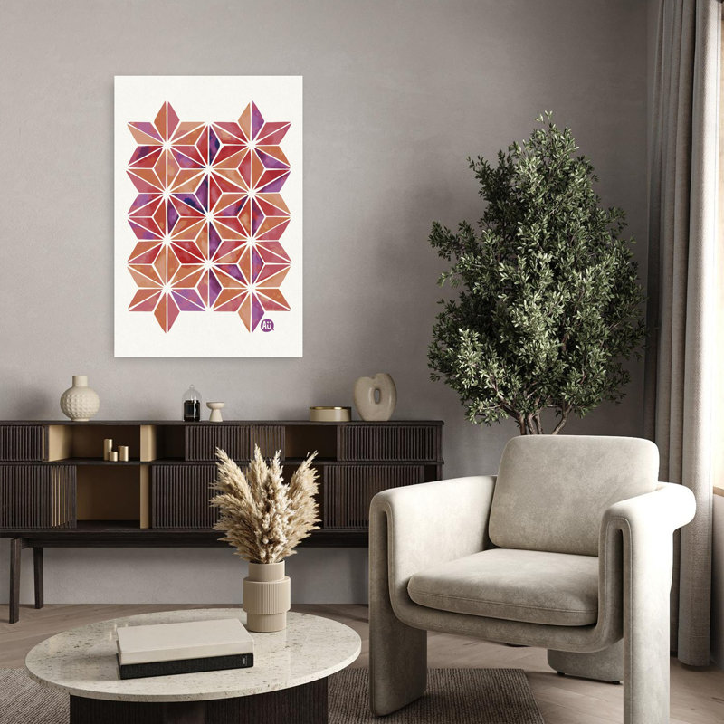 Contemporary Art Geometric Traditional Abstract Nature Landscape Wall Art by Aia Ueno - Wrapped Canvas Print